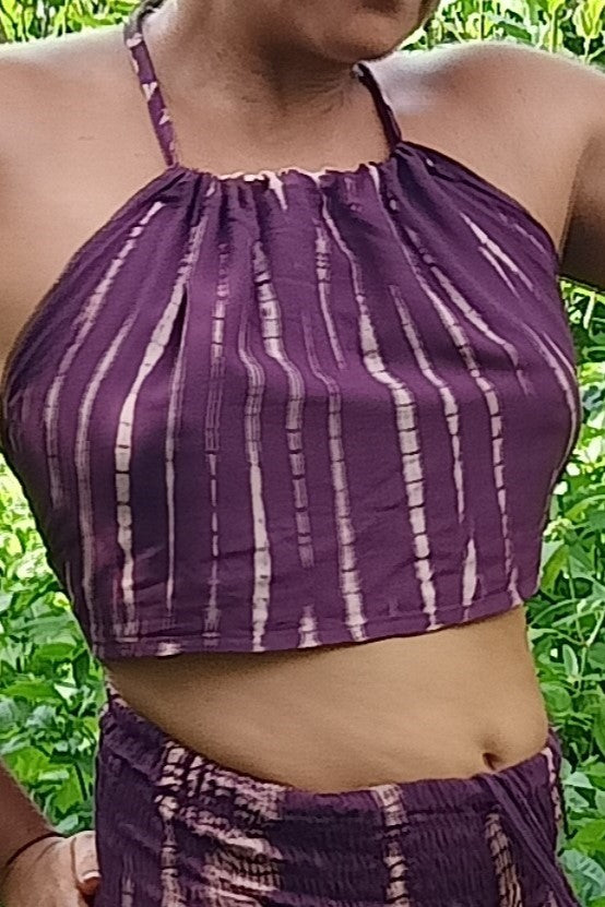 Raspberry Tie Dye Halter Top