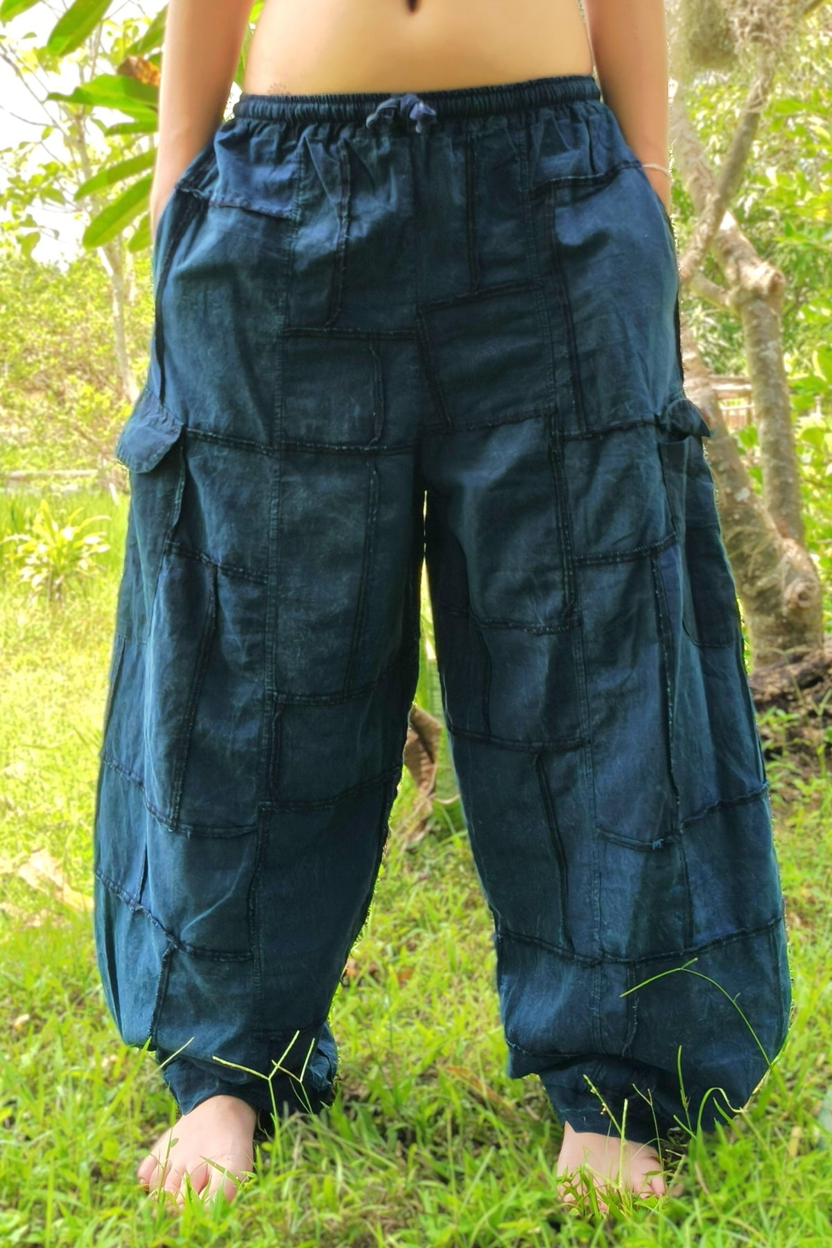Blue Cargo Joggers
