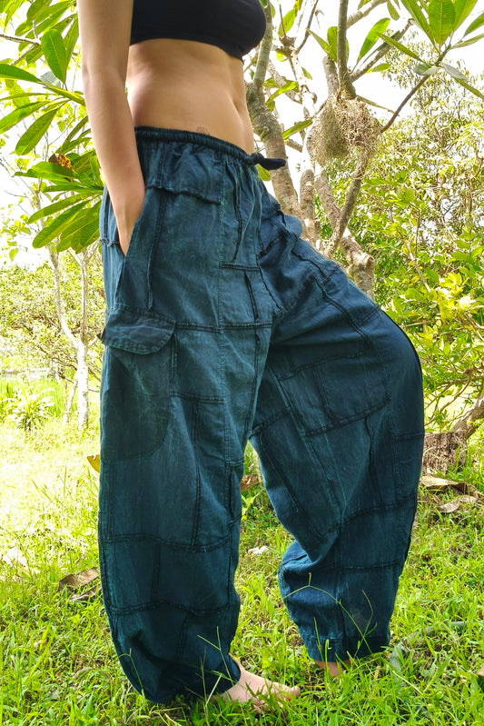 Blue Cargo Joggers