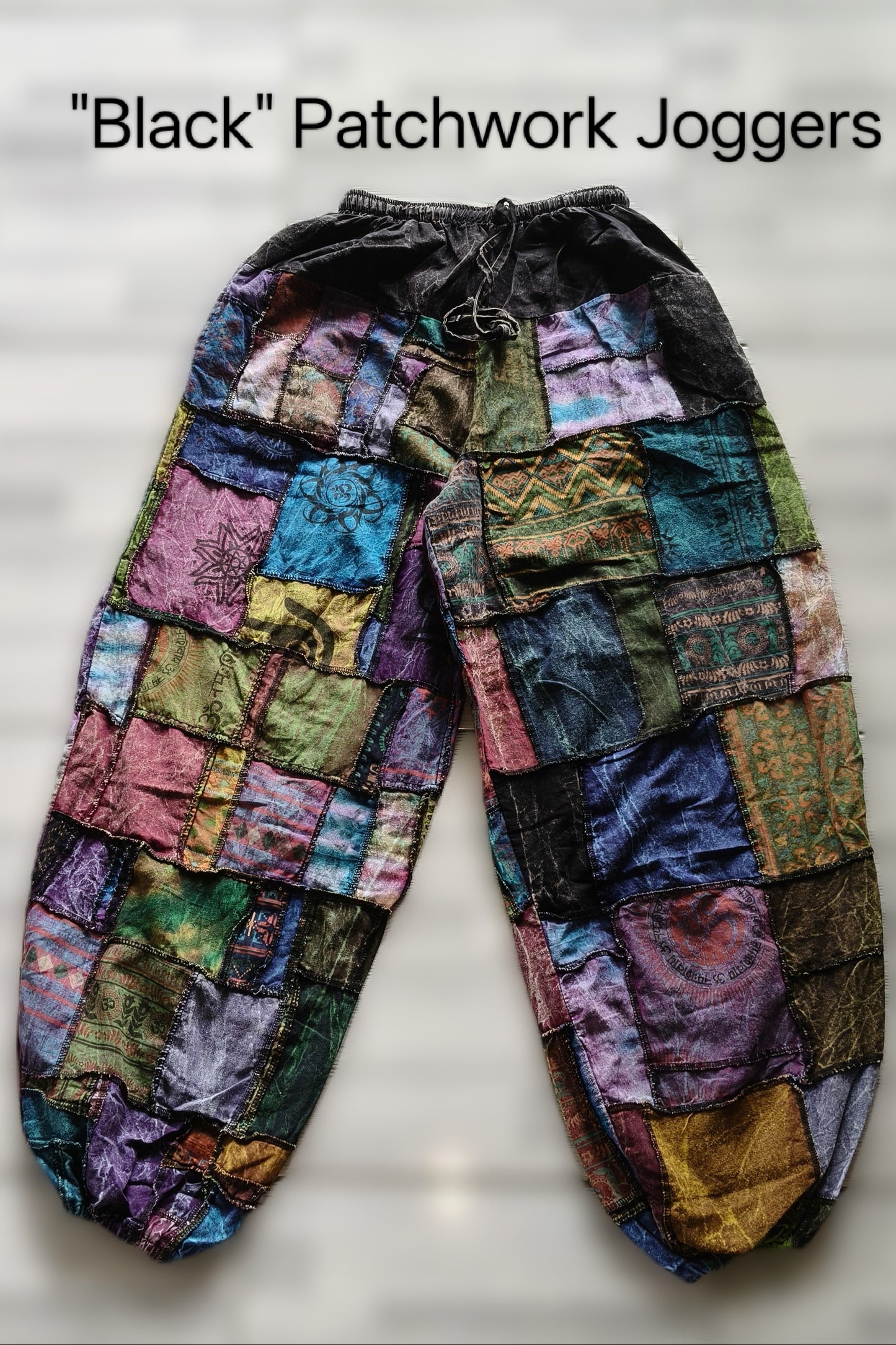 Cotton Patchwork Joggers