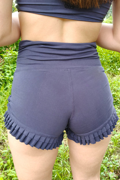 Slate Ruffle Shorts