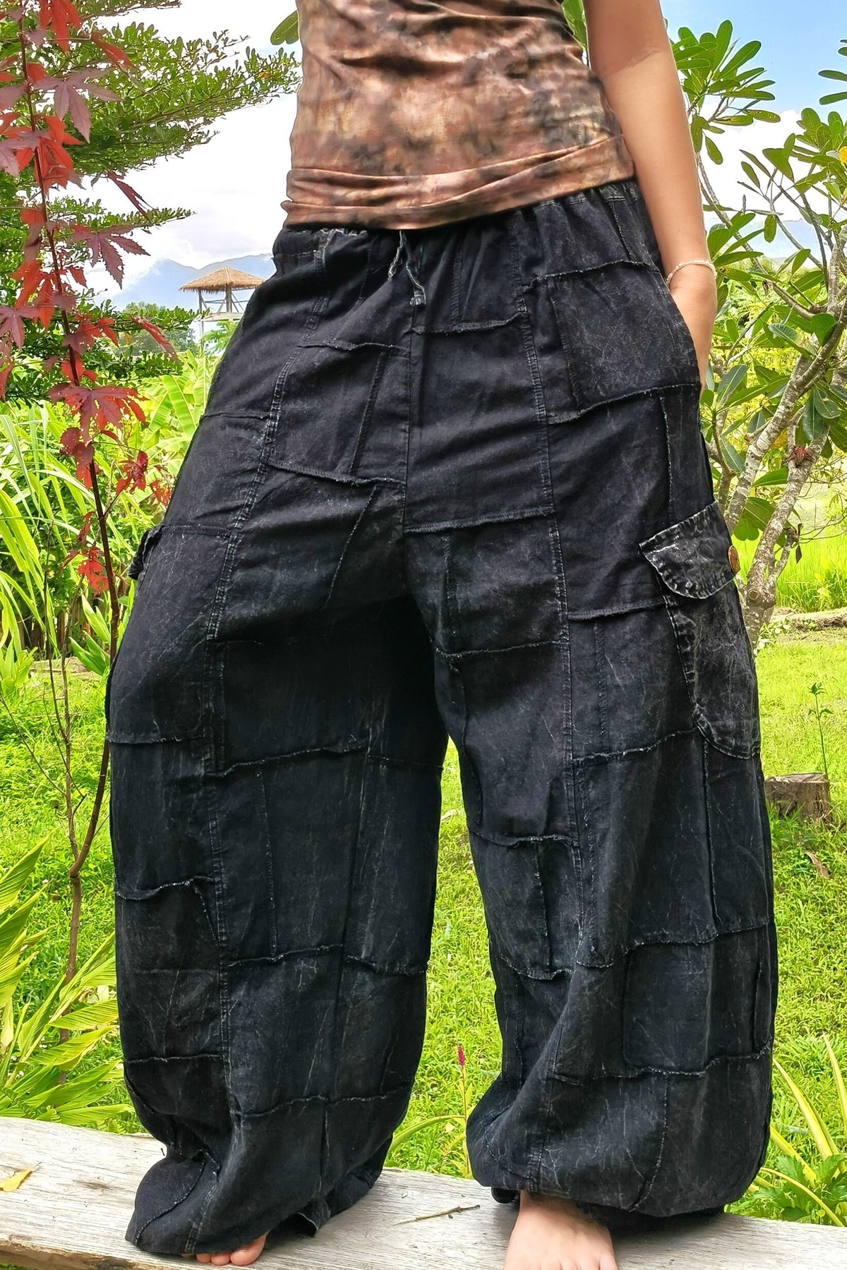 Black Cargo Joggers