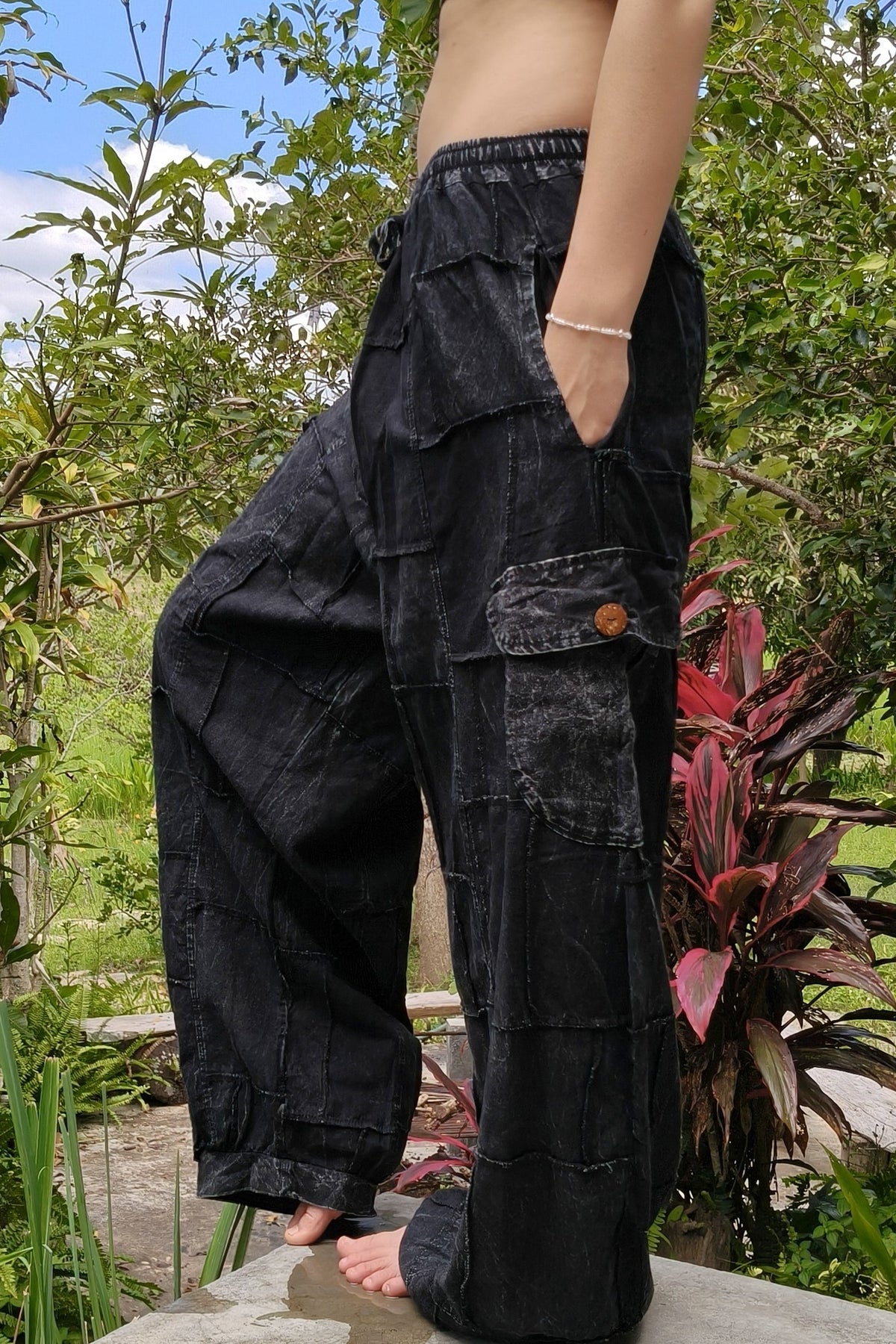 Black Cargo Joggers