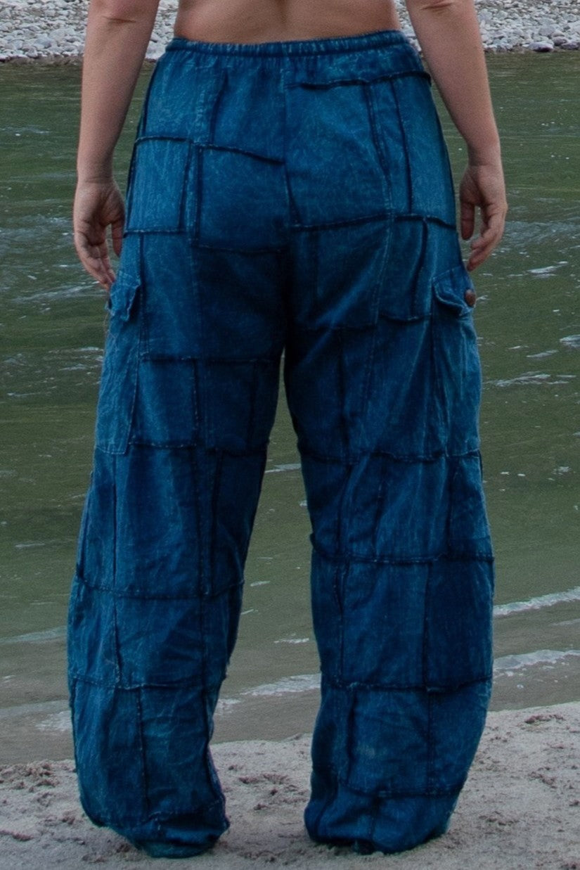 Blue Cargo Joggers