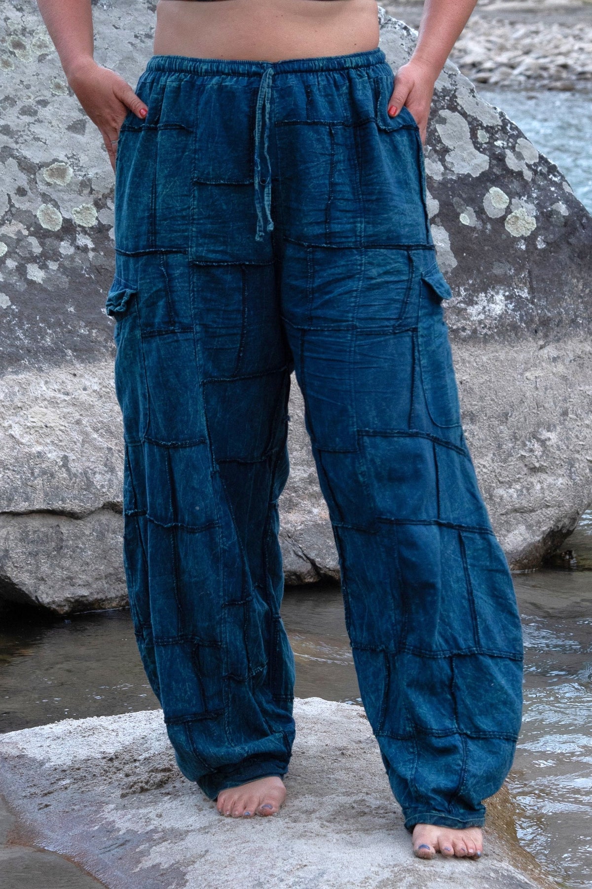 Blue Cargo Joggers