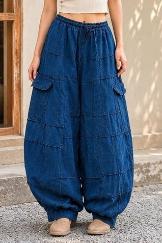 Blue Cargo Joggers